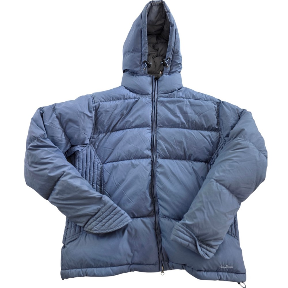 LL Bean Outdoors Women Large Puffer Jacket Hooded Packable Winter Coat ORF84